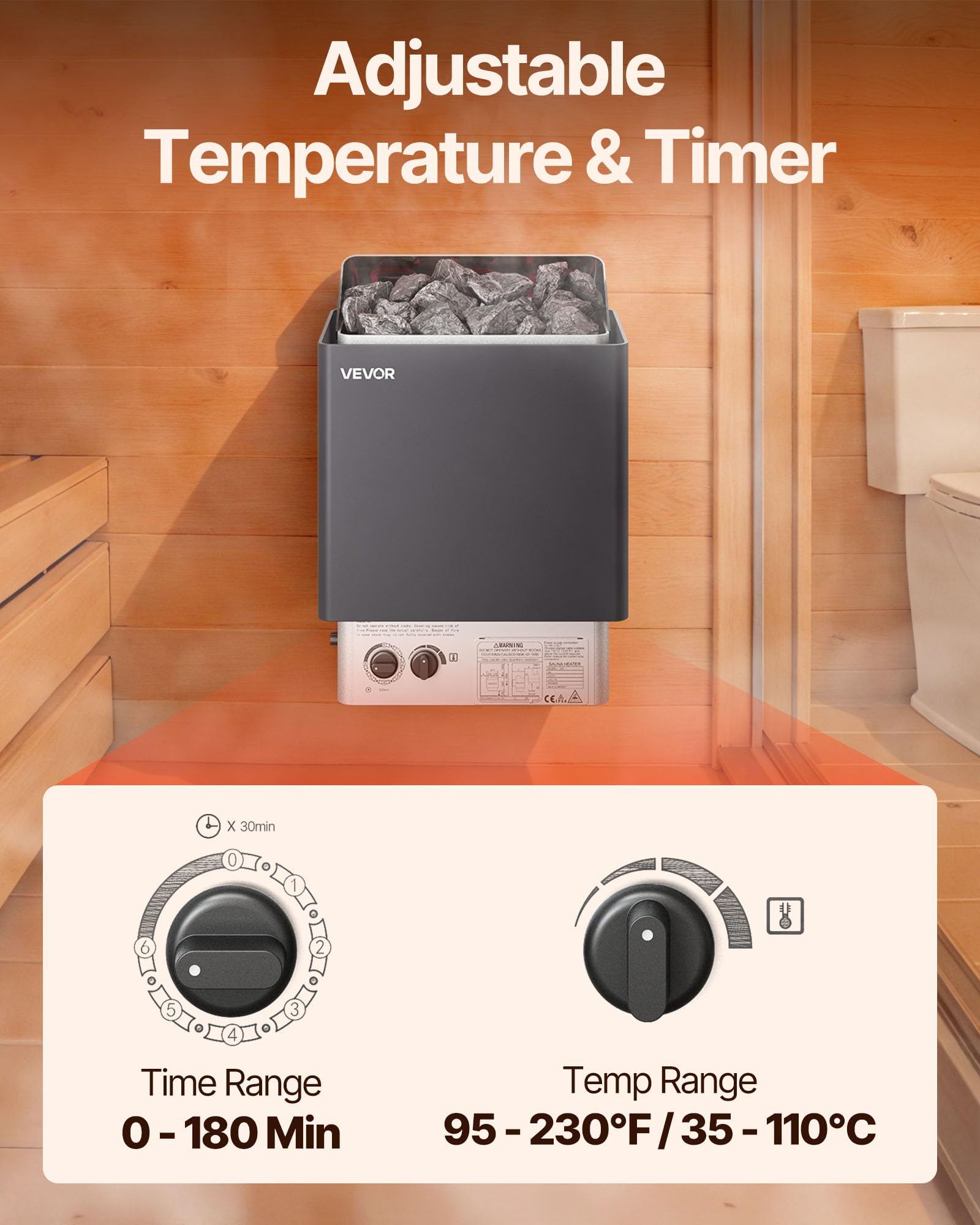 VEVOR sauna heater temperature control knob for customization