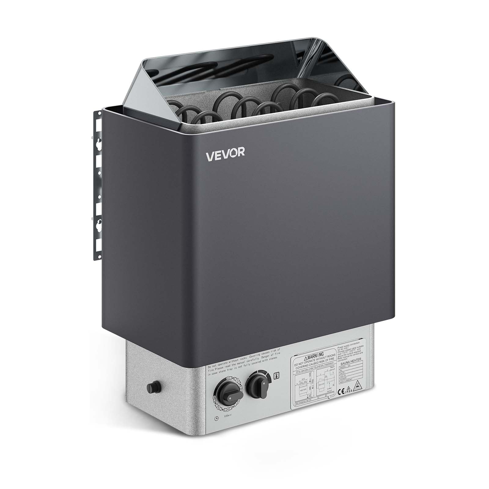 VEVOR sauna heater with wall-mount bracket saves space and simplifies setup.