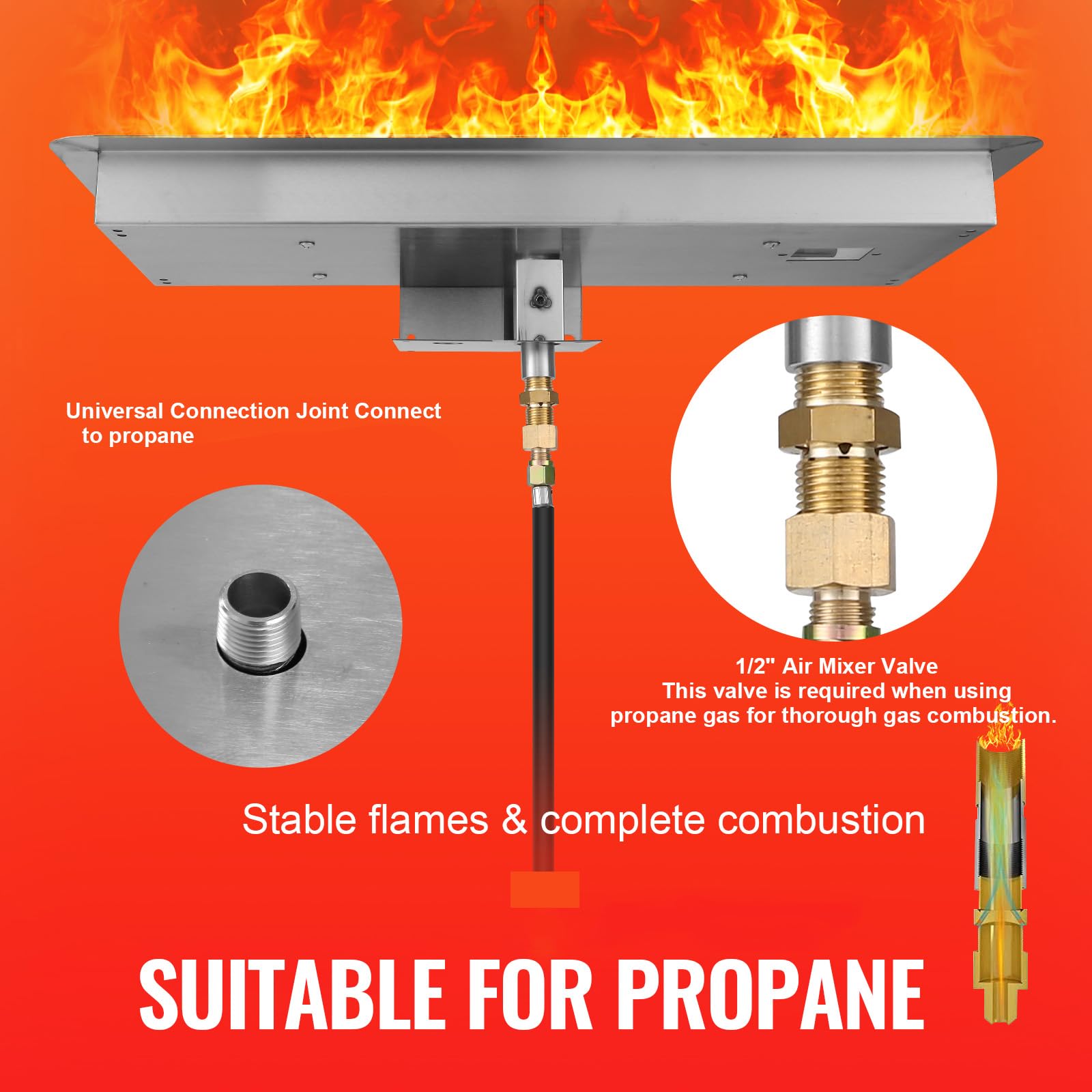 VEVOR sealing tape helps prevent leaks for a secure gas connection