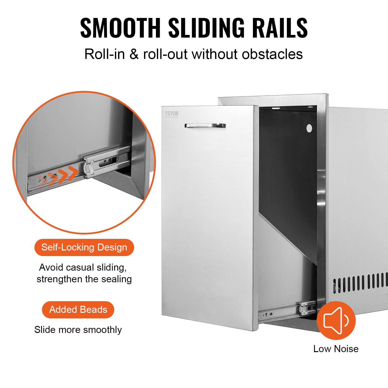 VEVOR seamless design with rounded corners minimizes scratches.