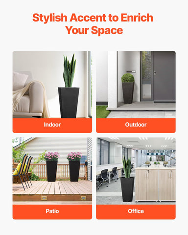 VEVOR set of 2 planters for versatile outdoor and indoor displays.