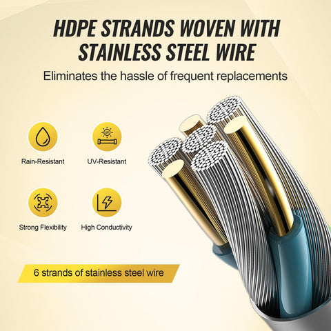 VEVOR six-strand stainless steel wire offers strength and corrosion resistance