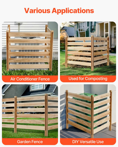 VEVOR slatted privacy screen design complements outdoor decor while concealing clutter