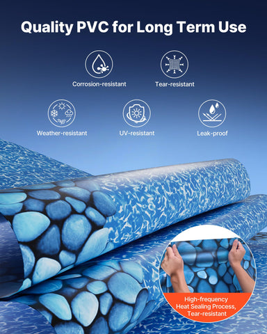 VEVOR round liner closeup showing smooth surface for easy cleaning.