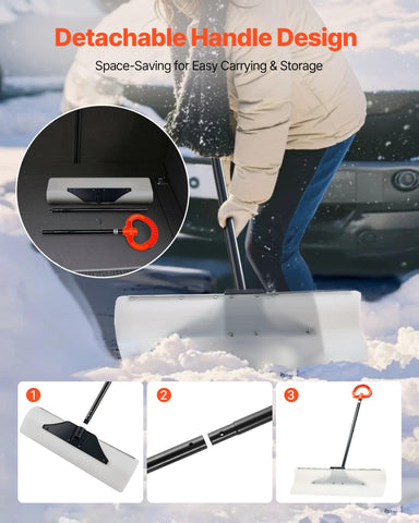 VEVOR Snow Pusher anti-slip grip for secure use in wet conditions