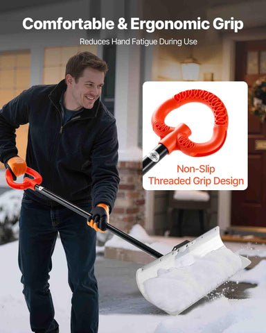 VEVOR Snow Pusher HDPE blade resists wear and sticks less