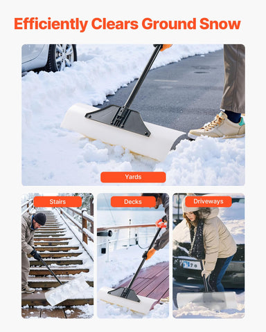VEVOR Snow Pusher metal edge reinforcement protects against bending