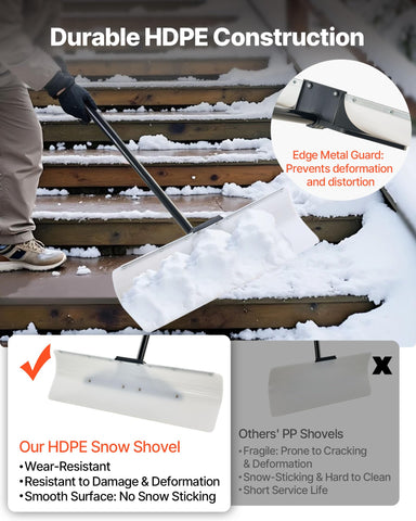 VEVOR Snow Pusher reversible edge for extended use on ice