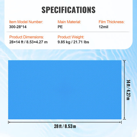 VEVOR cut-to-fit feature outlined on a pool edge for a tight seal