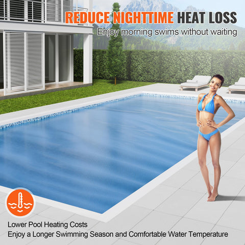 VEVOR solar pool cover can be cut to fit irregular shaped pools.