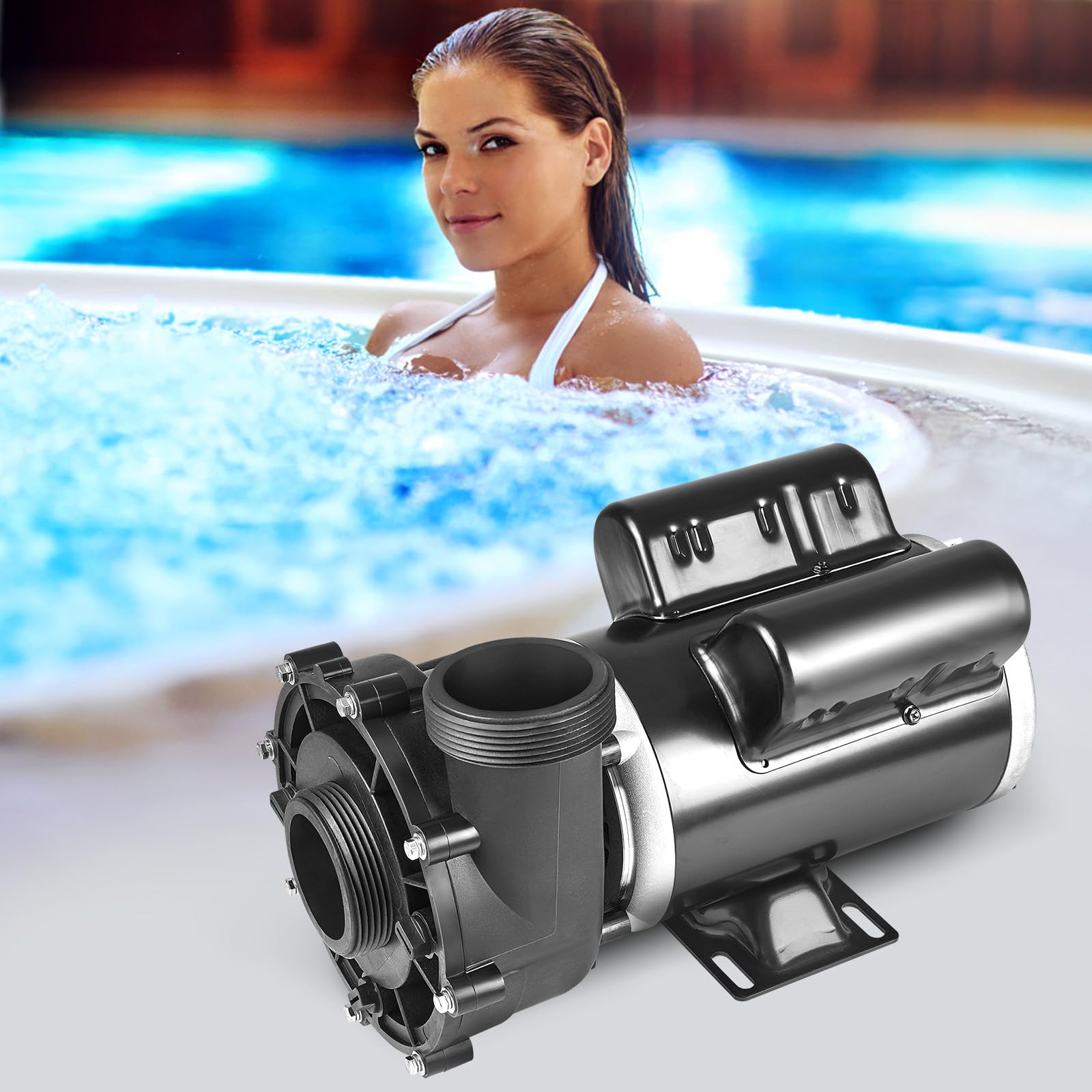 VEVOR spa pump head with removable components for easier maintenance.
