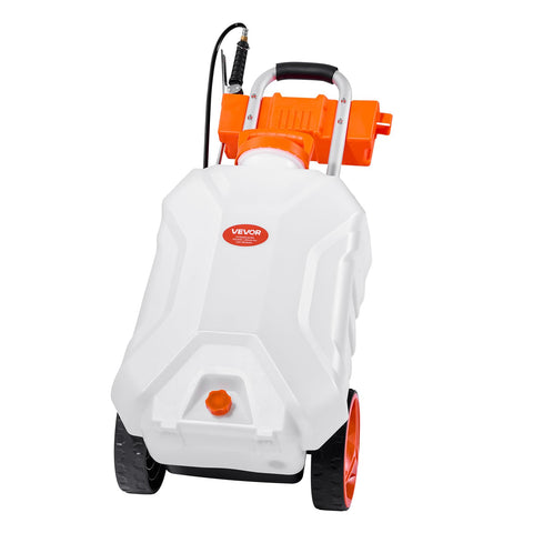 VEVOR sprayer shown cleaning outdoor equipment and farm gear.
