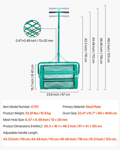 VEVOR spreader height adjustable to four user-friendly positions
