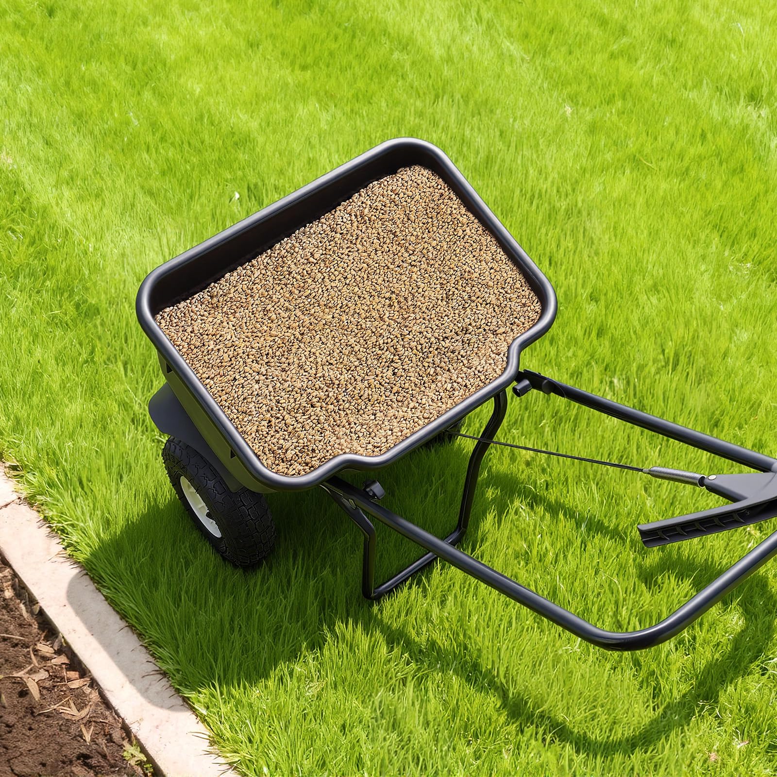 VEVOR powder-coated frame and hopper resist rust and sun exposure