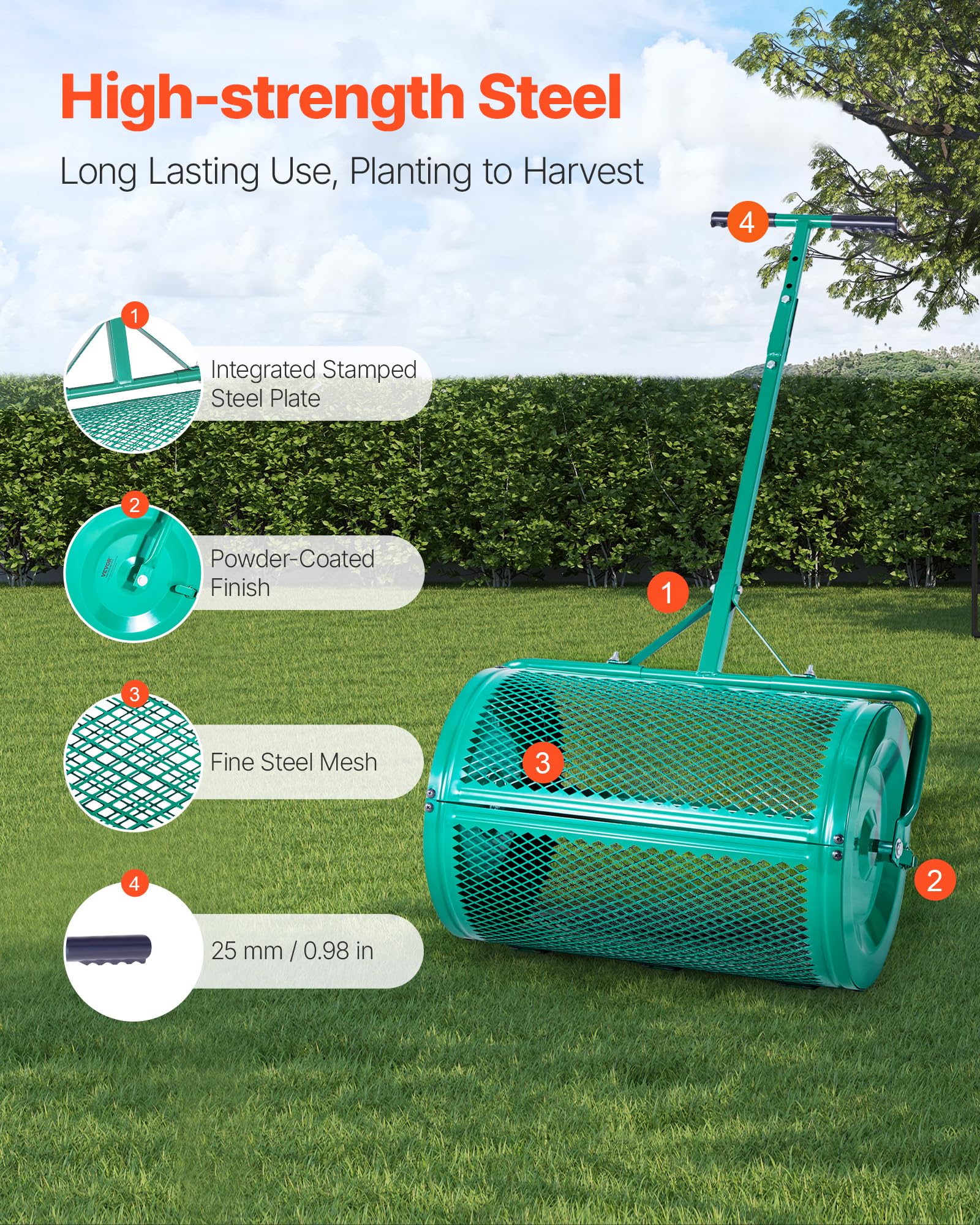 VEVOR spreader mesh with 12x20 mm holes for even distribution