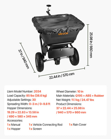 VEVOR UV-resistant hopper remains protected during sun exposure