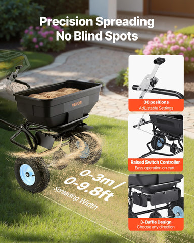 VEVOR 30-setting control dial enables precise lawn application