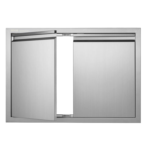 VEVOR stainless steel BBQ access door with clean lines for outdoor cabinets.