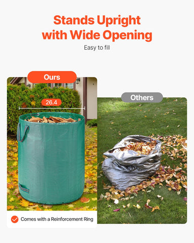 VEVOR stand-up garden leaf bag standing upright for quick loading.