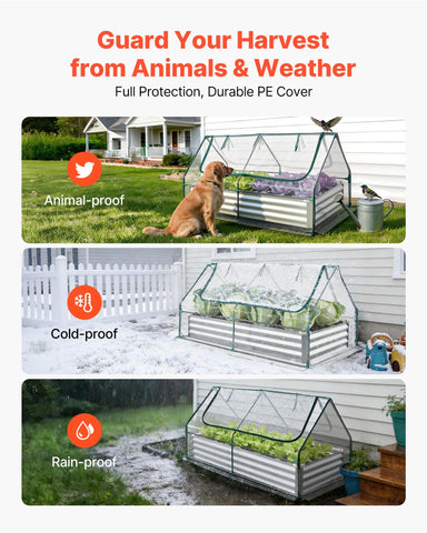 VEVOR steel frame with reinforced supports keeps the bed stable in wind.