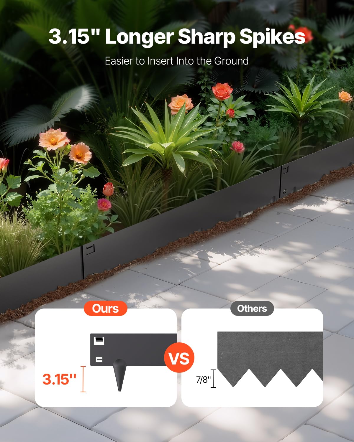VEVOR steel landscape edging flexible design adapts to curves