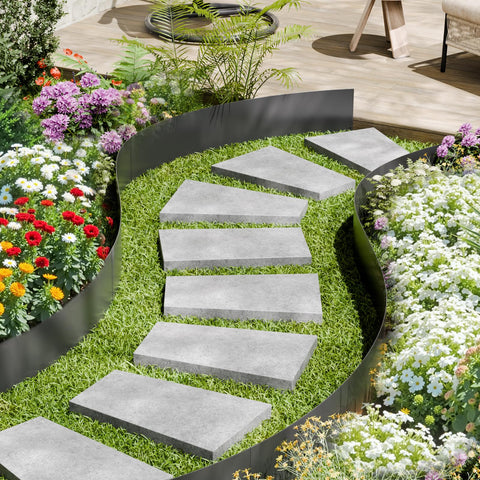 VEVOR black border for flower beds and walkways creates a tidy look.