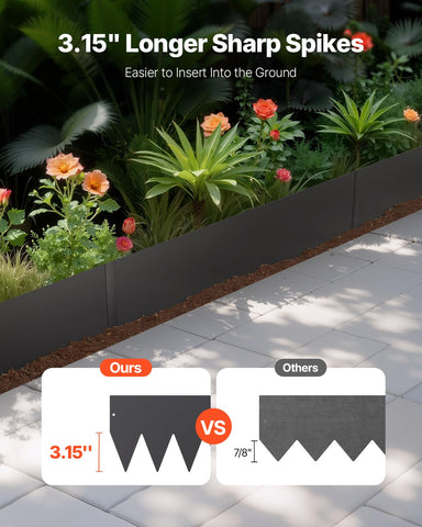 VEVOR Steel Landscape Edging flexible bendable layout ideal for creating custom garden shapes.