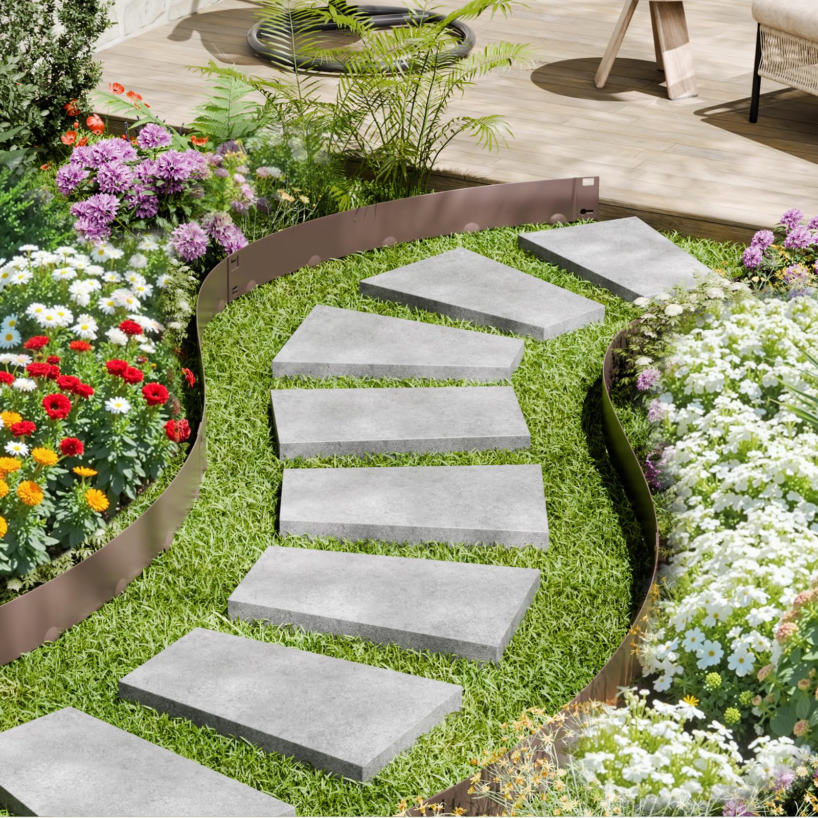 VEVOR steel edging supports multi-use borders and zones.