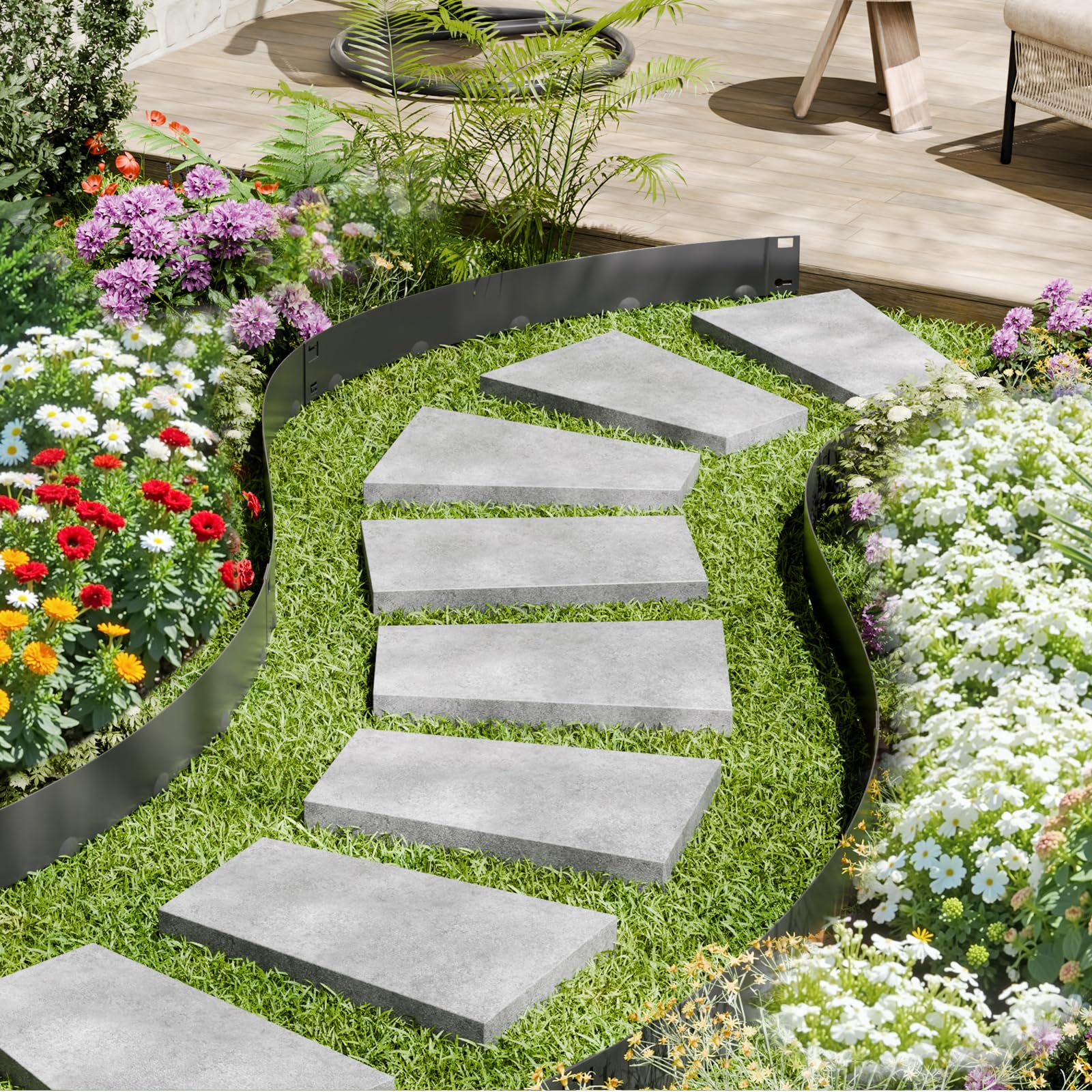 VEVOR edging installed along a path for defined borders.
