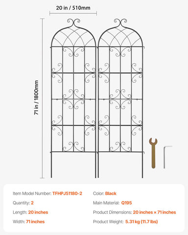 VEVOR sturdy metal construction supports heavy plants like roses and cucumbers