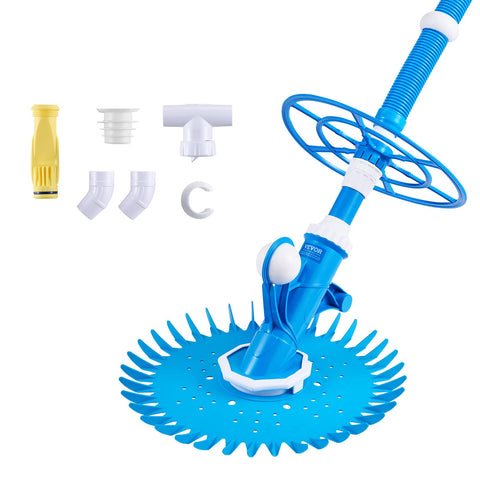VEVOR suction pool cleaner front view shows compact design and strong suction for deep cleaning