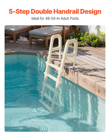 VEVOR five-step ladder designed for secure water exit