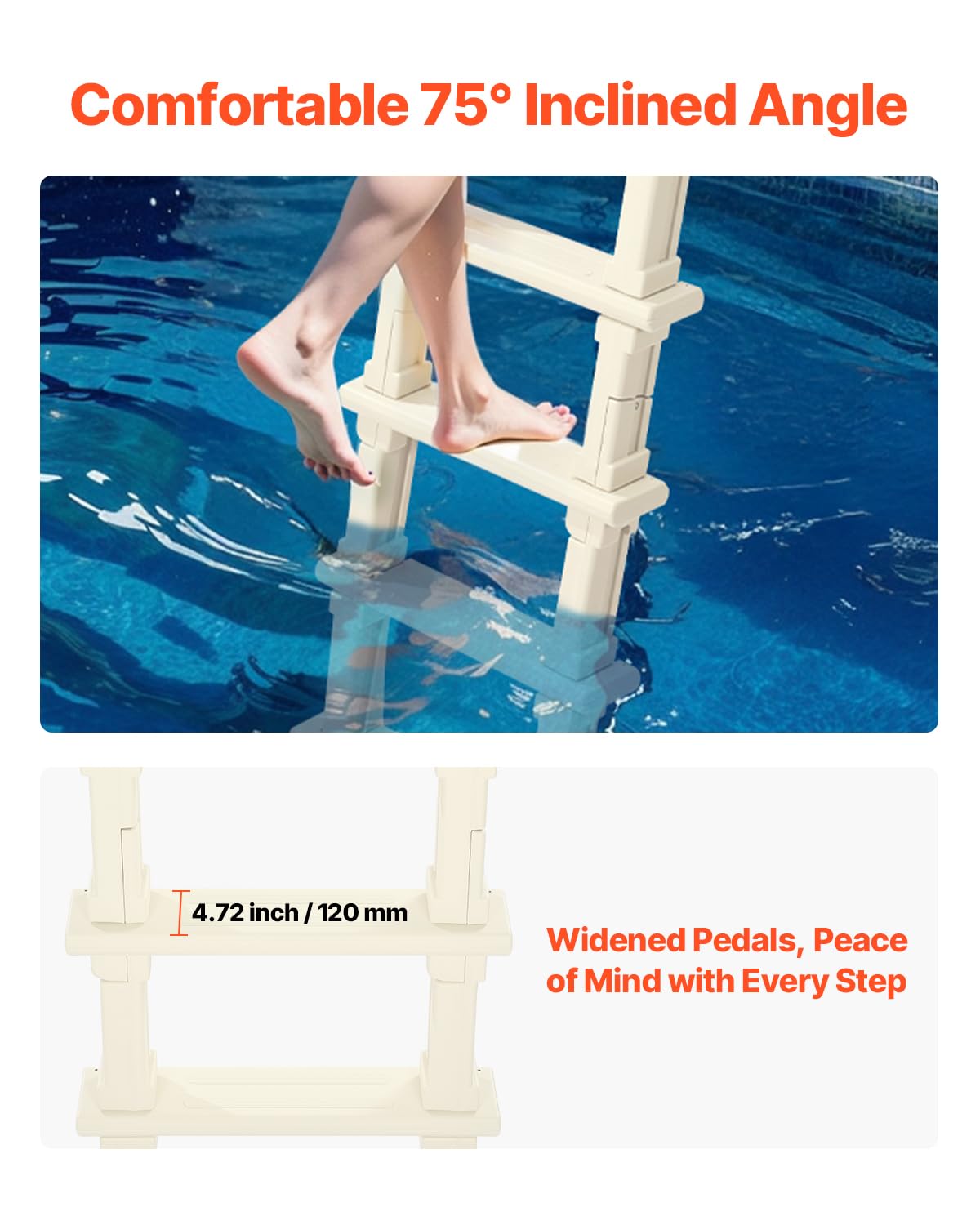 VEVOR textured steps prevent underwater slips