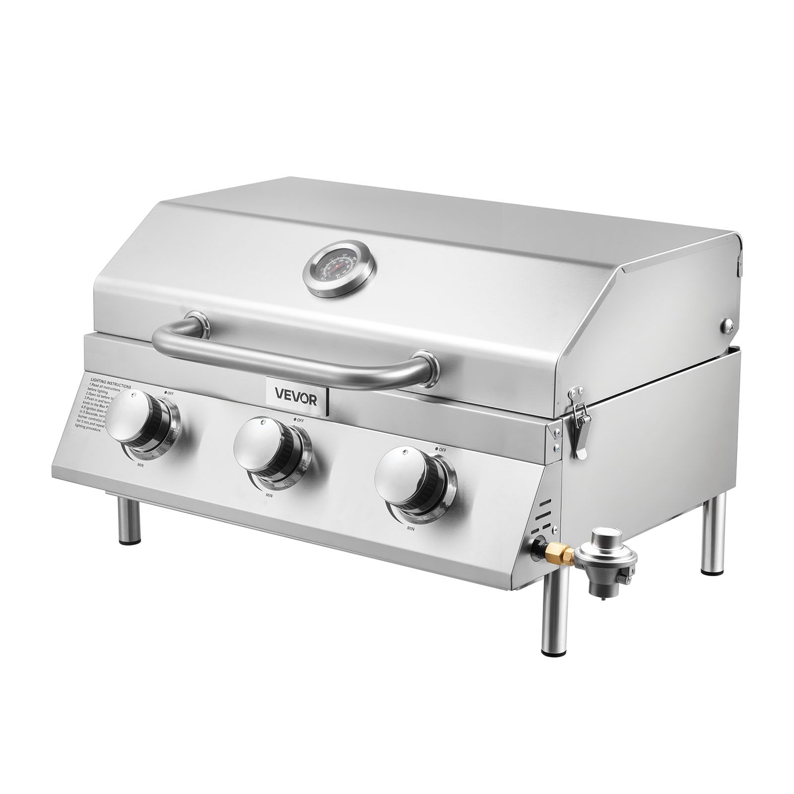 VEVOR Tabletop Gas Grill independent-knobs enables precise temperature control