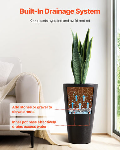 VEVOR drainage holes prevent overwatering and support healthy root growth