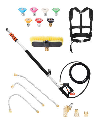 VEVOR telescoping wand extended to reach high gutters and walls for cleaning