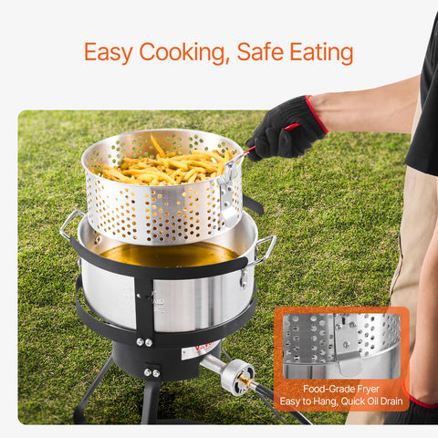 VEVOR thermometer shows real-time oil temperature for precision frying