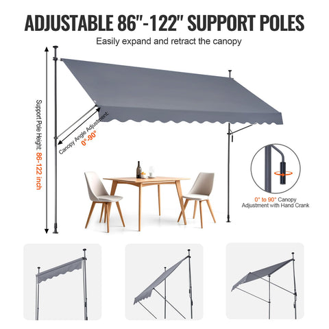 VEVOR thickened steel frame for wind resistance