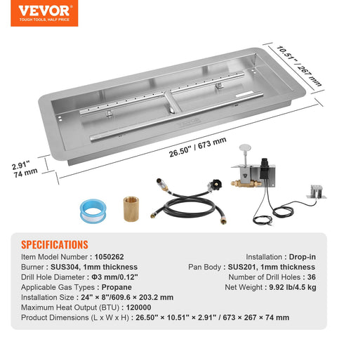 VEVOR threaded connector simplifies installation with standard propane fittings