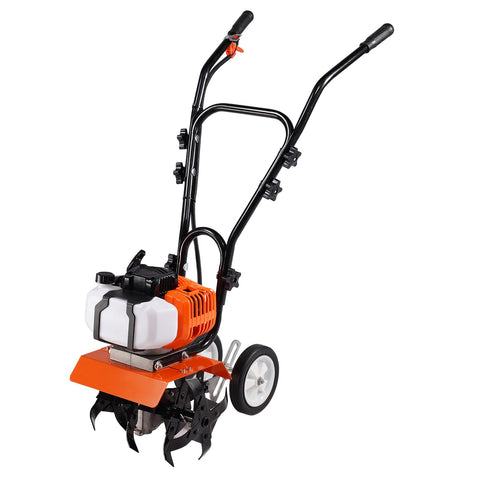VEVOR Tiller Cultivator engine close-up showing power for garden tasks