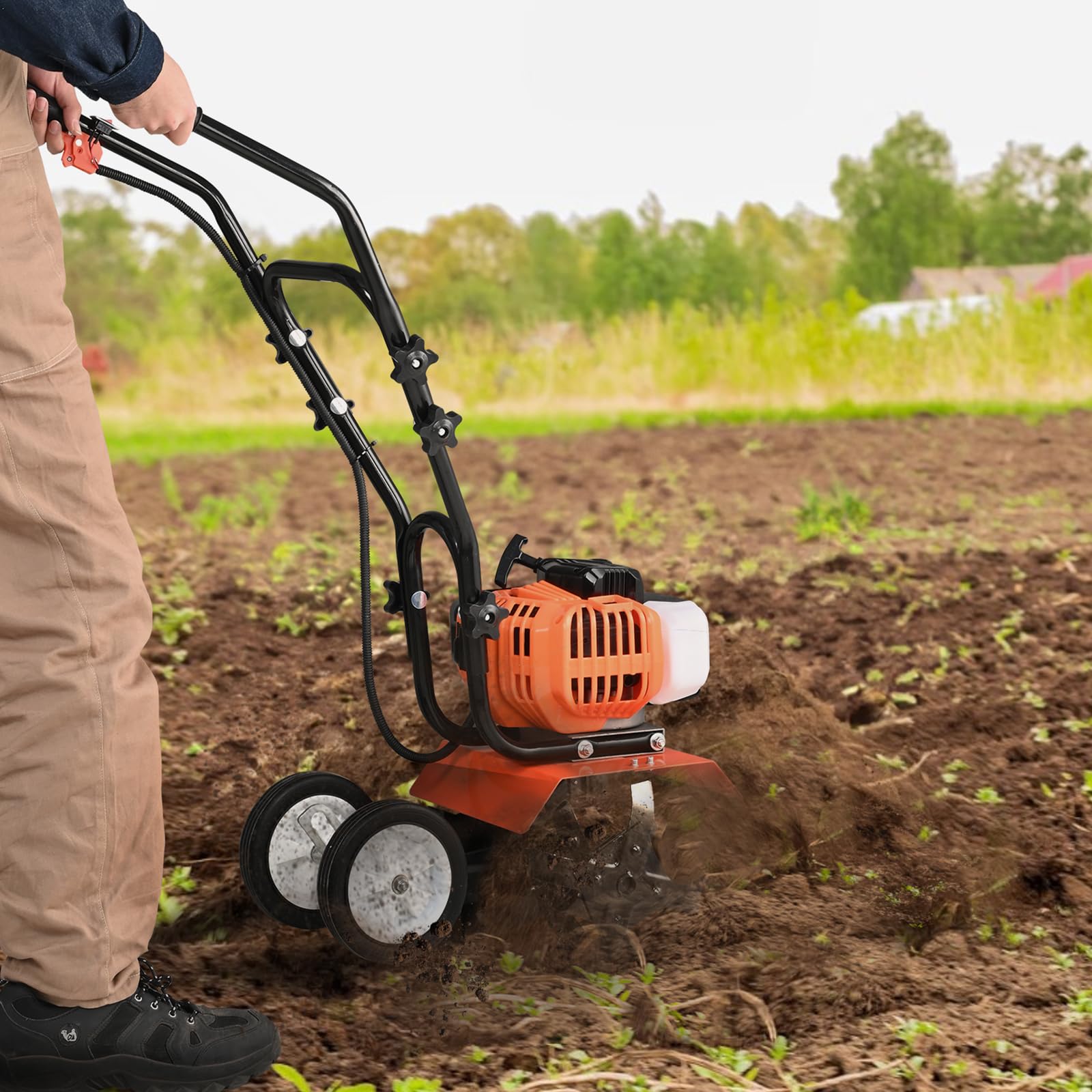 VEVOR Tiller Cultivator easy-start pull cord aids reliable startups