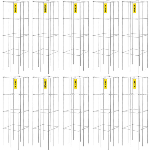 VEVOR tomato cages 3-tier trellis for vertical plant growth.