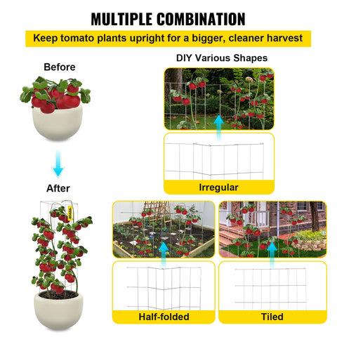VEVOR tomato cages provide vertical support for tomatoes and more.