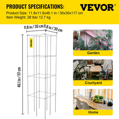 VEVOR tall 46.1-inch height supports vigorous climbers.