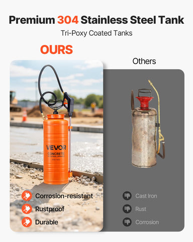 VEVOR tri-poxy stainless steel tank visible for durability