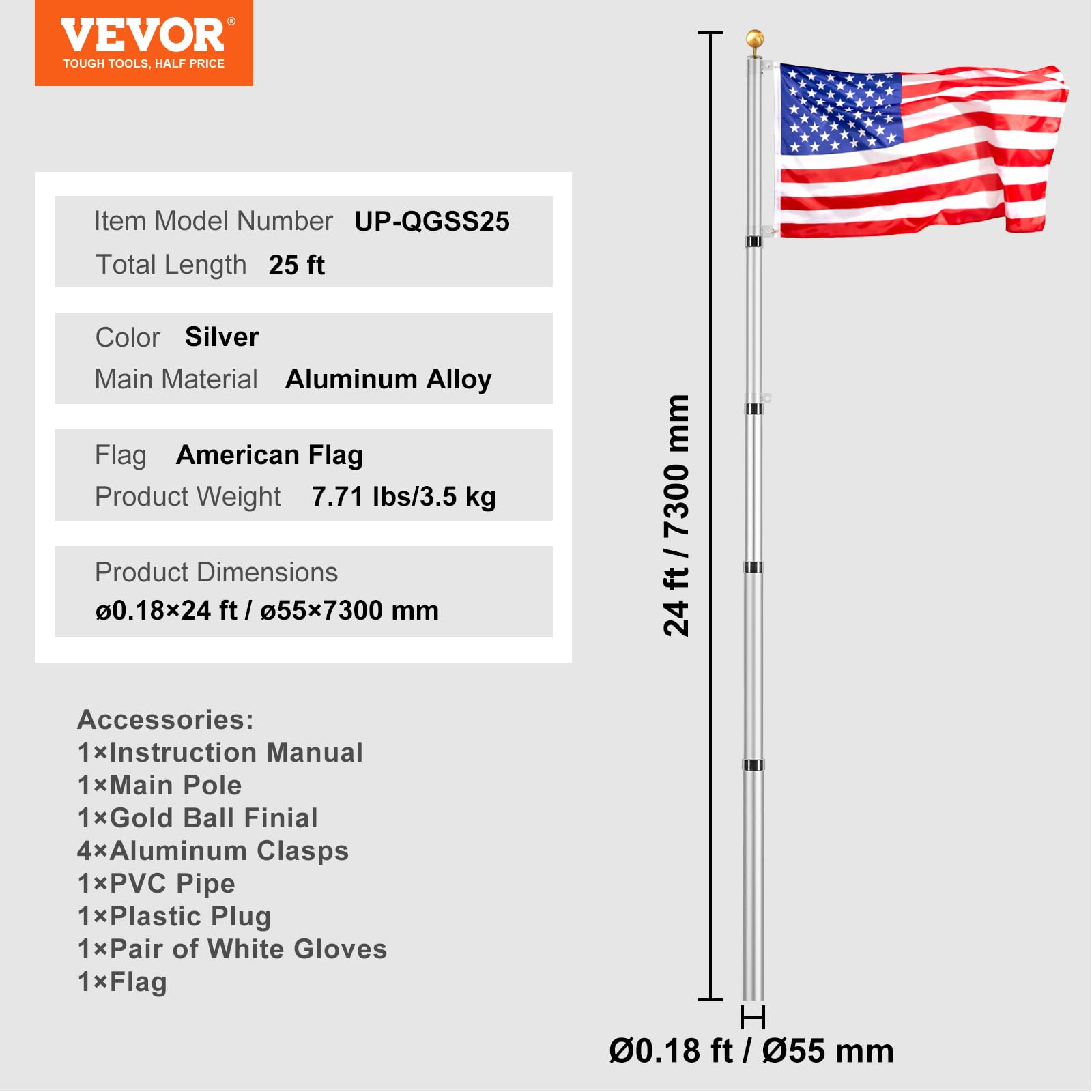 VEVOR 2-flags display suited for markets and events