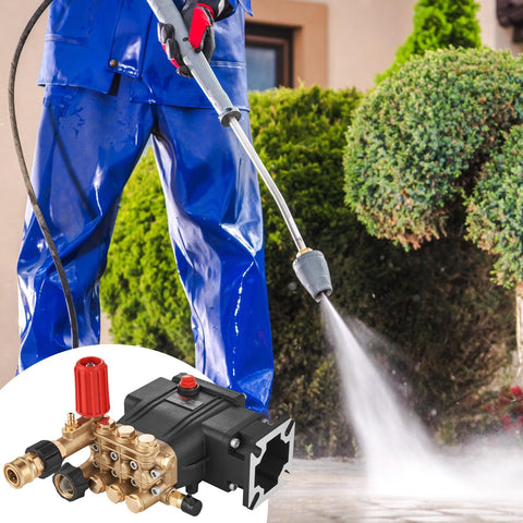 VEVOR unit in action on dirty driveway demonstrates cleaning potential.