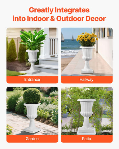 VEVOR urn planters on a front porch elevating curb appeal with greenery