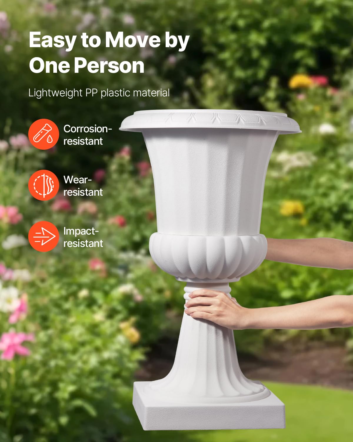 VEVOR urn planters versatile design fits doorways, gardens, and patios with style