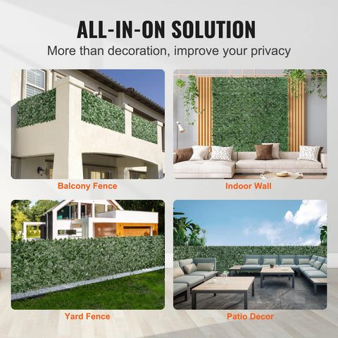 VEVOR UV-resistant ivy screen maintains vibrant greenery year-round.